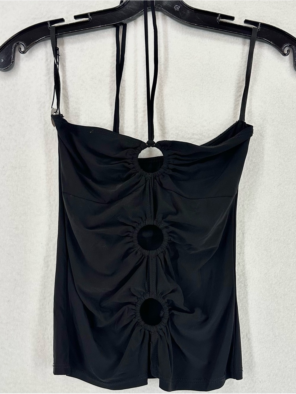 Ariella Cutout Ring Cami Top Women’s Small Black Y2K Clubwear